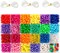 Pony Beads Set, 3300 Pcs 9mm in 23 Colors with Letter & Star Designs, Elastic String for Bracelet Jewelry Making